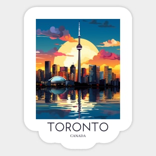 A Pop Art Travel Print of Toronto - Canada Sticker